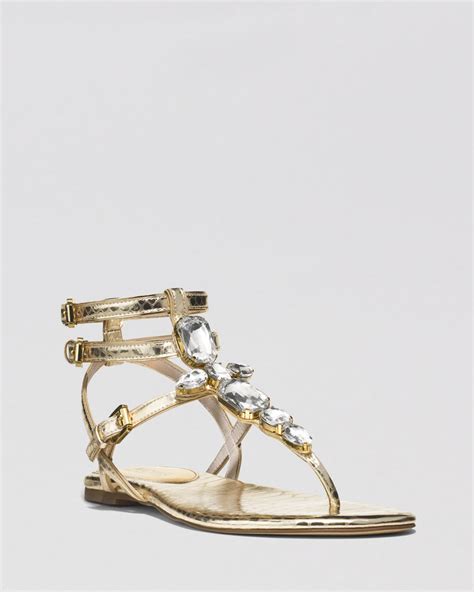 michael kors gold flat sandals|michael kors flats on sale.